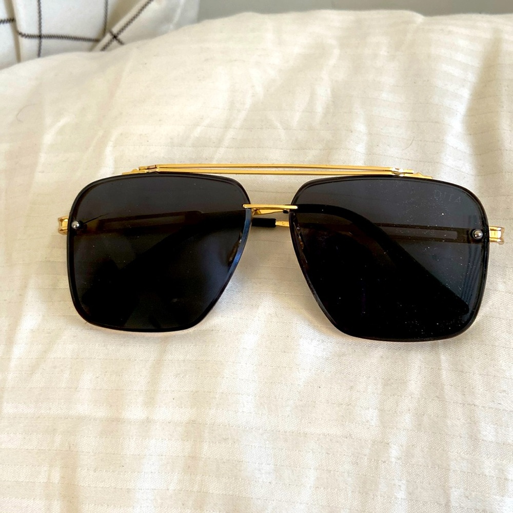 DITA GRAND-EVO ONE GOLD/DARK GRAY SUNGLASSES, UNISEX.